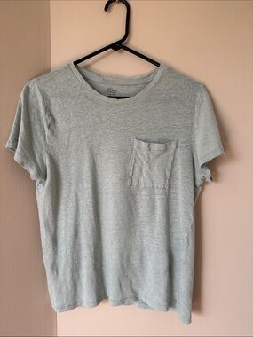 J. Crew Linen Green Pocket Tee, Medium